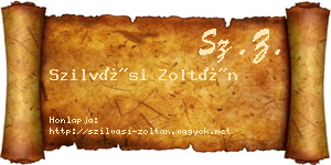 Szilvási Zoltán névjegykártya